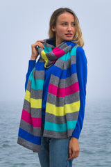 Sustainable Cashmere Lofty Scarf - Multi Stripe - Dongli Cashmere