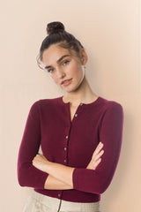 Cardigan corto in cashmere sostenibile 