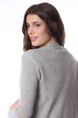 Sustainable Cashmere Lofty Longline Cardigan - Dove Grey - Dongli Cashmere