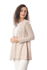 Sustainable Cashmere Lofty Longline Cardigan - Soft Beige - Dongli Cashmere