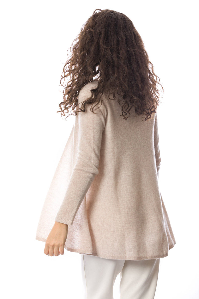 Sustainable Cashmere Lofty Longline Cardigan - Soft Beige - Dongli Cashmere