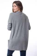 Sustainable Cashmere Edge To Edge Cardigan - Soft Grey Marl - Dongli Cashmere