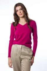 Maglione con scollo a V in cashmere sostenibile