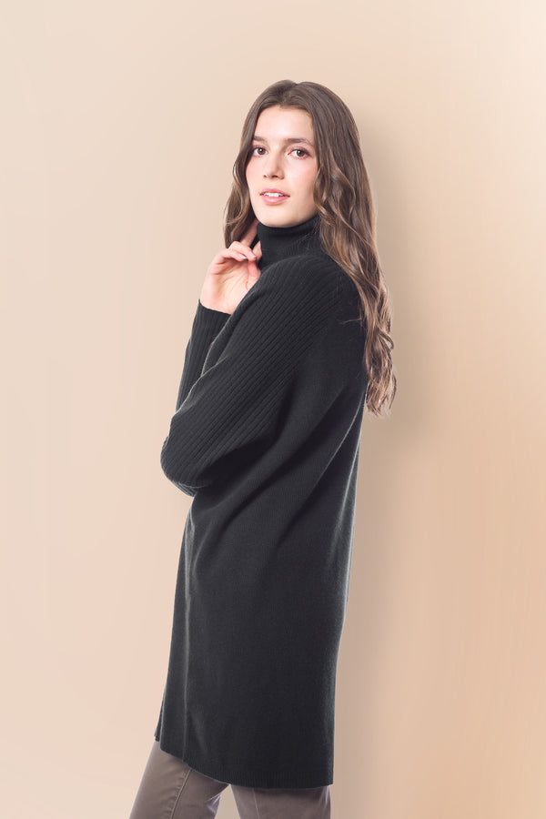 Tunica lunga in cashmere sostenibile