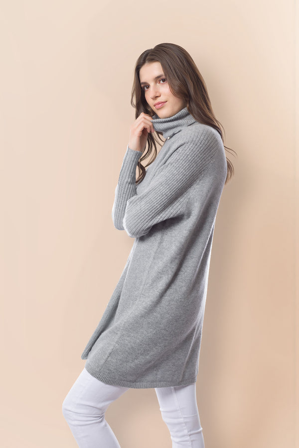 Tunica lunga in cashmere sostenibile