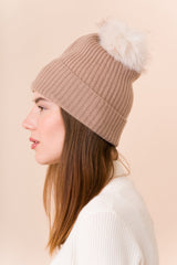 Cappello in cashmere sostenibile - Cammello