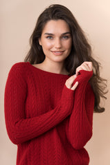 Pull en maille torsadée