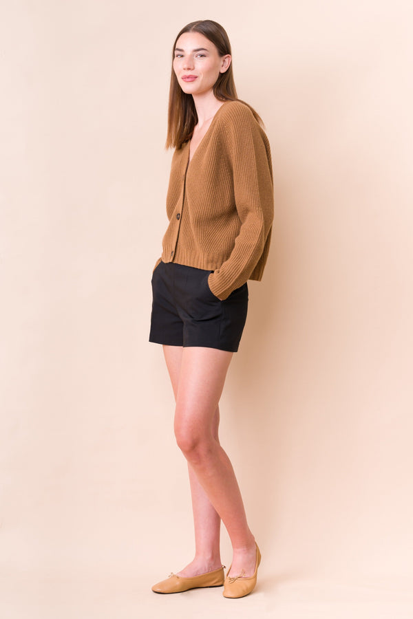 Cropped V Neck Cardigan - Dongli Cashmere