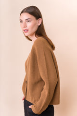 Cropped V Neck Cardigan - Dongli Cashmere